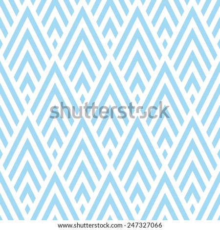 Seamless vintage blue rhombic chevrons art deco pattern