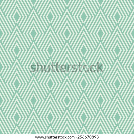 Seamless turquoise art deco op art diamond pattern