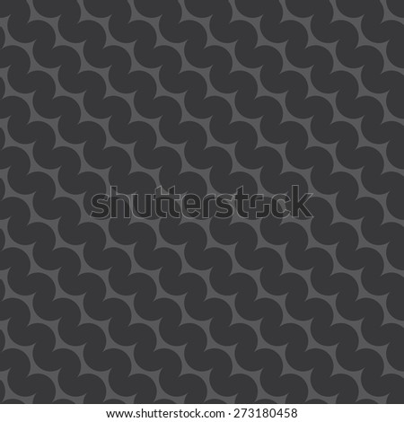 Seamless dark gray diagonal rounded zigzag pattern