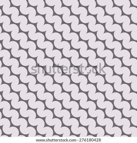 Seamless inverse black and white diagonal rounded zigzag pattern