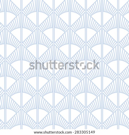 Seamless subtle blue art deco sun rays pattern