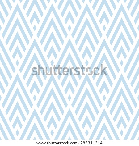 Seamless subtle blue rhombic chevrons art deco pattern