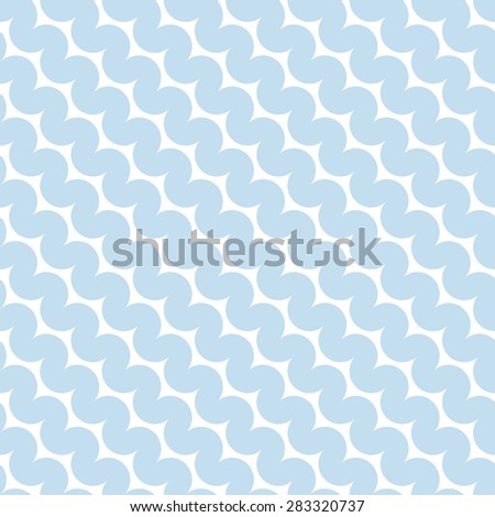 Seamless subtle blue diagonal rounded zigzag pattern