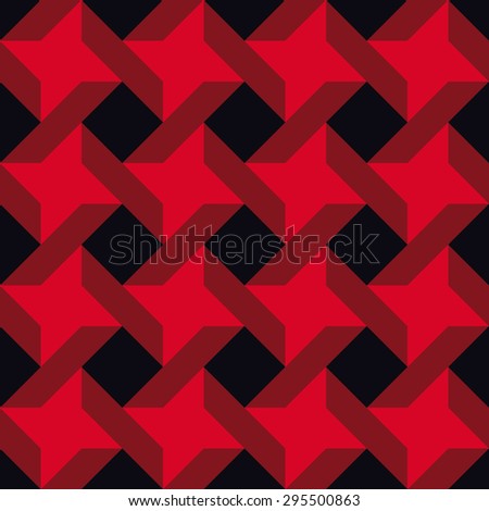 Seamless red and black japanese shuriken tile pattern