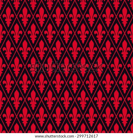 Seamless red and black medieval diamond pattern