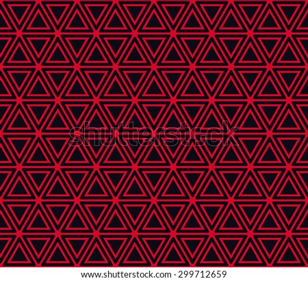 Seamless red and black hexagonal ethnic pattern