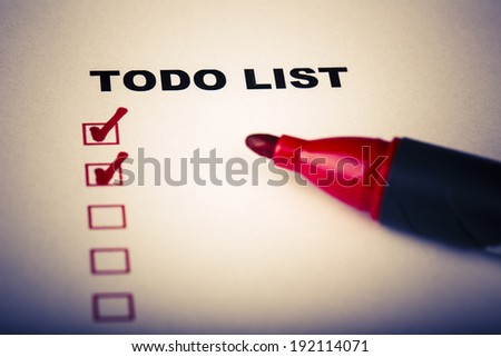 To Do list with check marks isolated on white