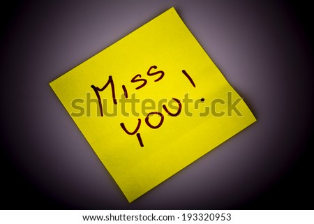 Yellow note love letters isolated on white