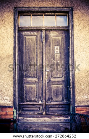 beautiful old retro doors - in village style, grunge