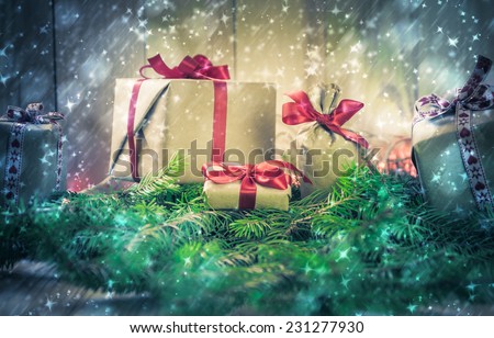 Holidays are coming and it\'s snowing: Christmas presents of needles