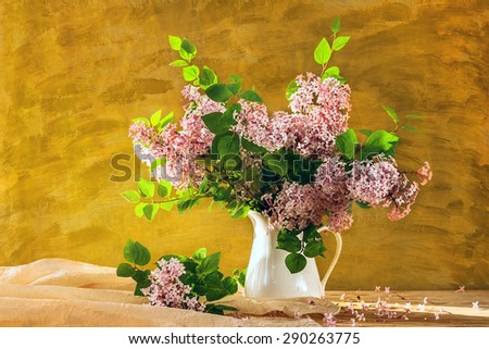 Still Life with a bouquet of lilacs