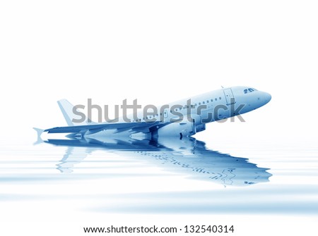 Aircraft crashing into the water