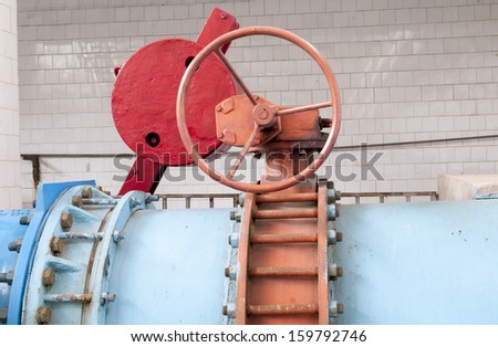 Water pumping station - water treatment plant within the pumps and pipelines