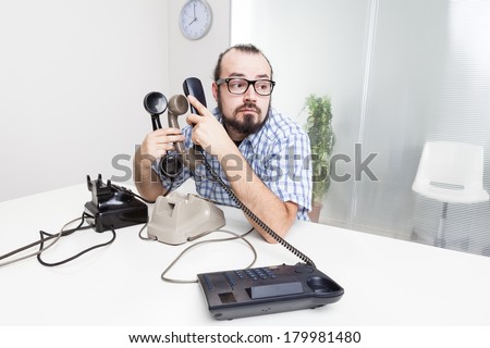 Stressful work with many telephones