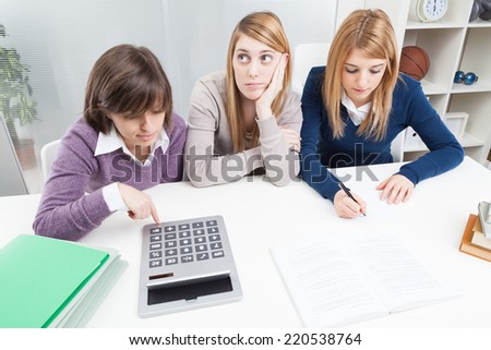Students studying together