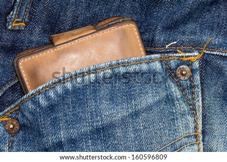 Bag In His Pants Pocket on White Background