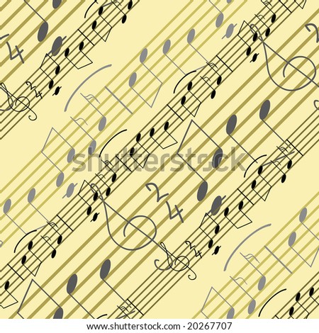 stock vector : Seamless wallpaper with music notes