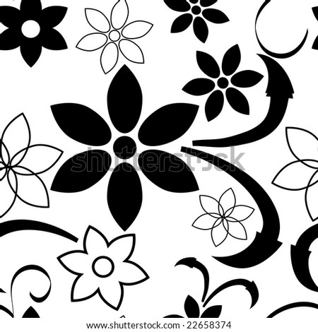 black and white flowers photography. stock photo : seamless lack