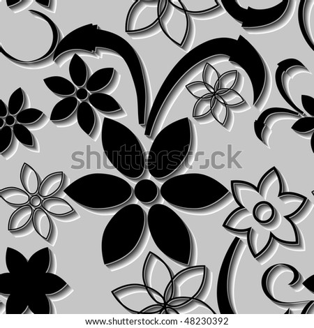 black and white flowers background. lack and white flower