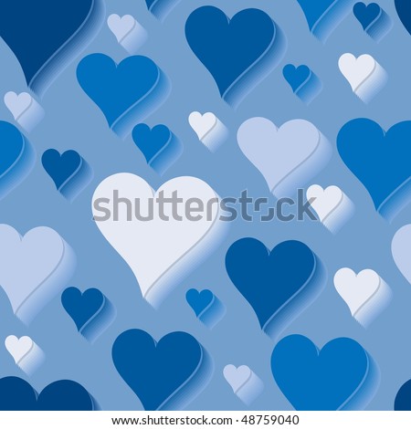 stock photo : Blue love. Seamlessly wallpaper valentine with hearts