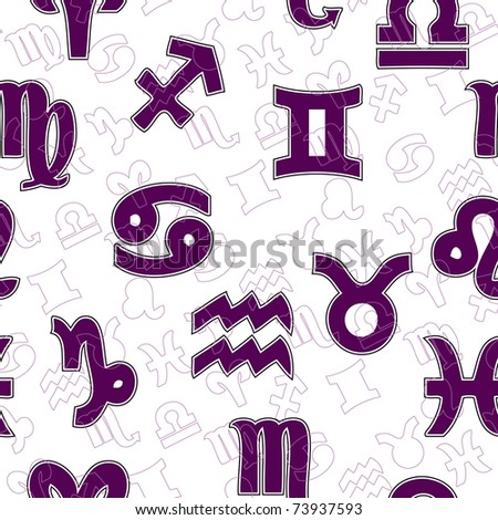 wallpaper of zodiac signs. stock vector : Seamless wallpaper with horoscope zodiac star signs
