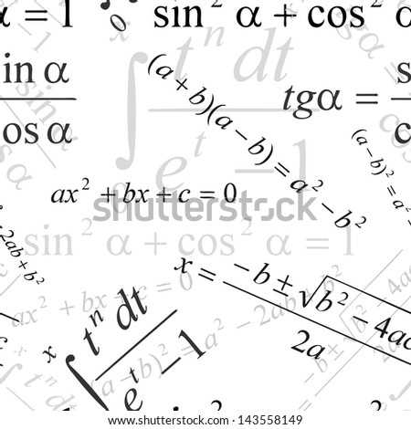 Seamlessly wallpaper with mathematical formulas on white Seamlessly wallpaper with mathematical formulas on white