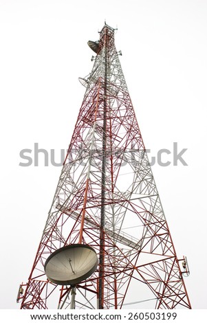telecommunication tower isolated on white background