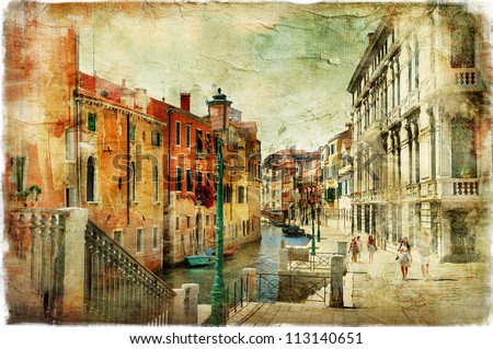 romantic Venice artwork in painting style romantic Venice artwork in painting style