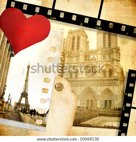 Love Paris  vintage photoalbum  stock photo
