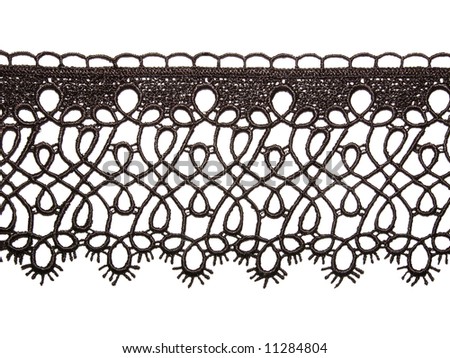 black lace border isolated over white