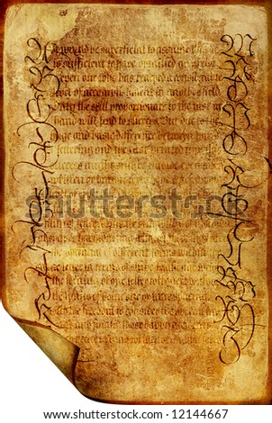 old scroll with ancient text