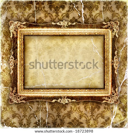 wallpaper frame. vintage tattered wallpaper