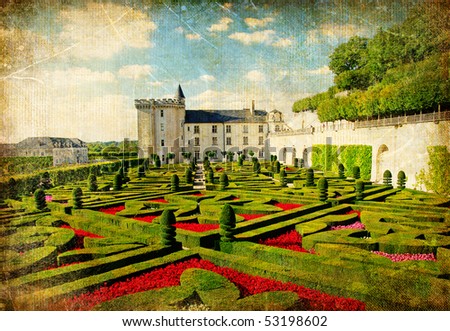 Villandry castle - retro styled picture (from my castles collection)