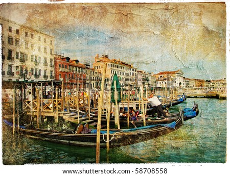 Venice, Grad channel - artwork in painting style