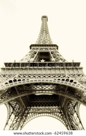 Free Eiffel Tower Picture Sepia on Eiffel Tower Isolated   Sepia Toned Stock Photo 62459638
