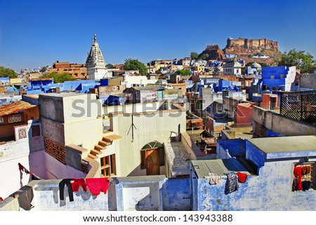 View of Jodhpur-blue city. India.