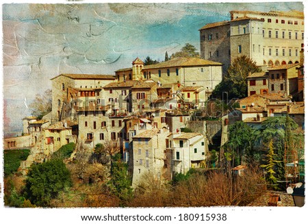 pictorial Todi, Umbria. artwork in painting style