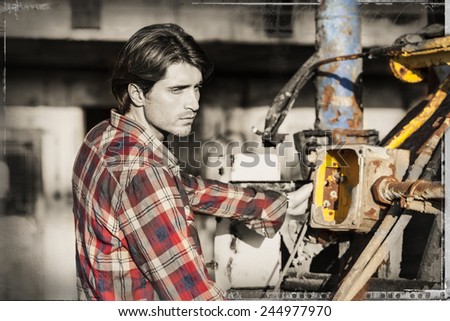 attractive worker - artistic vintage styled picture