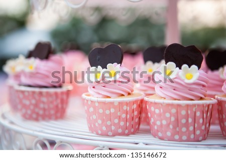 cap cake   Save to a lightbox?   find similar images  share? Pink cupcake ,wedding cake