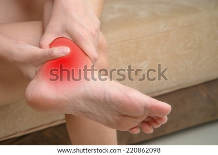 injured ankle with red alert accent