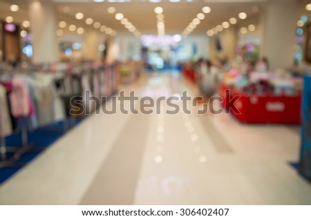 Abstract blurred in department store for background and textures