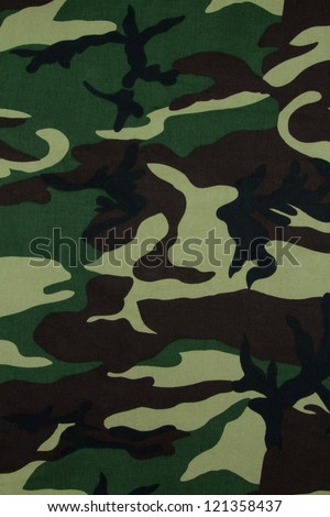 Thai army green woodland camouflage fabric texture background Thai army green woodland camouflage fabric texture background