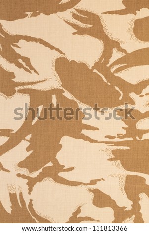 British armed force desert dpm camouflage fabric texture background