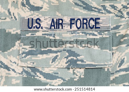 US air force tigerstripe digital camouflage uniform with badge