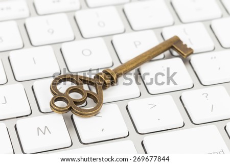 Key on keyboard concept computer security