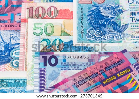 Hong Kong dollar money banknote close-up