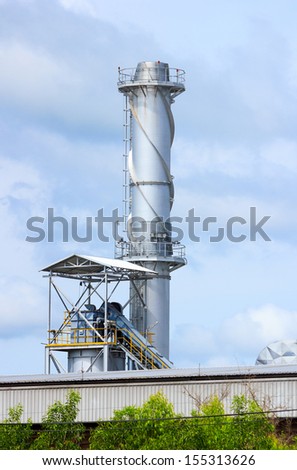 factory plant against blue sky