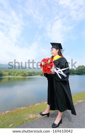 thai women student graduate in gown