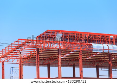 labor working in construction site for metalsheet roof prepare