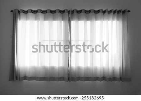 curtain for window in black and white tone
